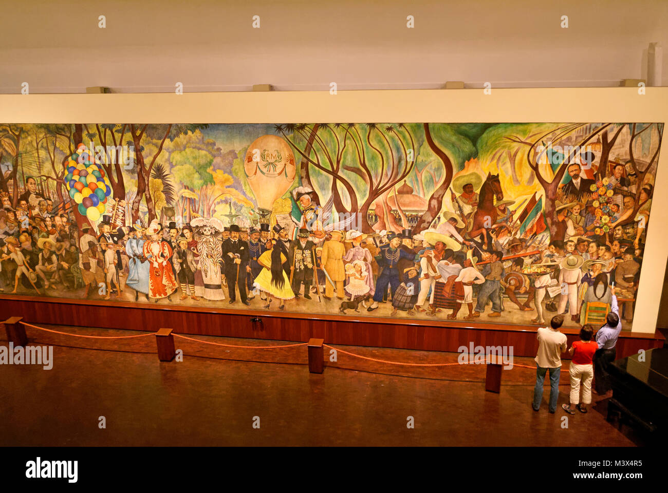 Guide and tourists, Dream of a Sunday Afternoon in the Alameda or Sueno ...