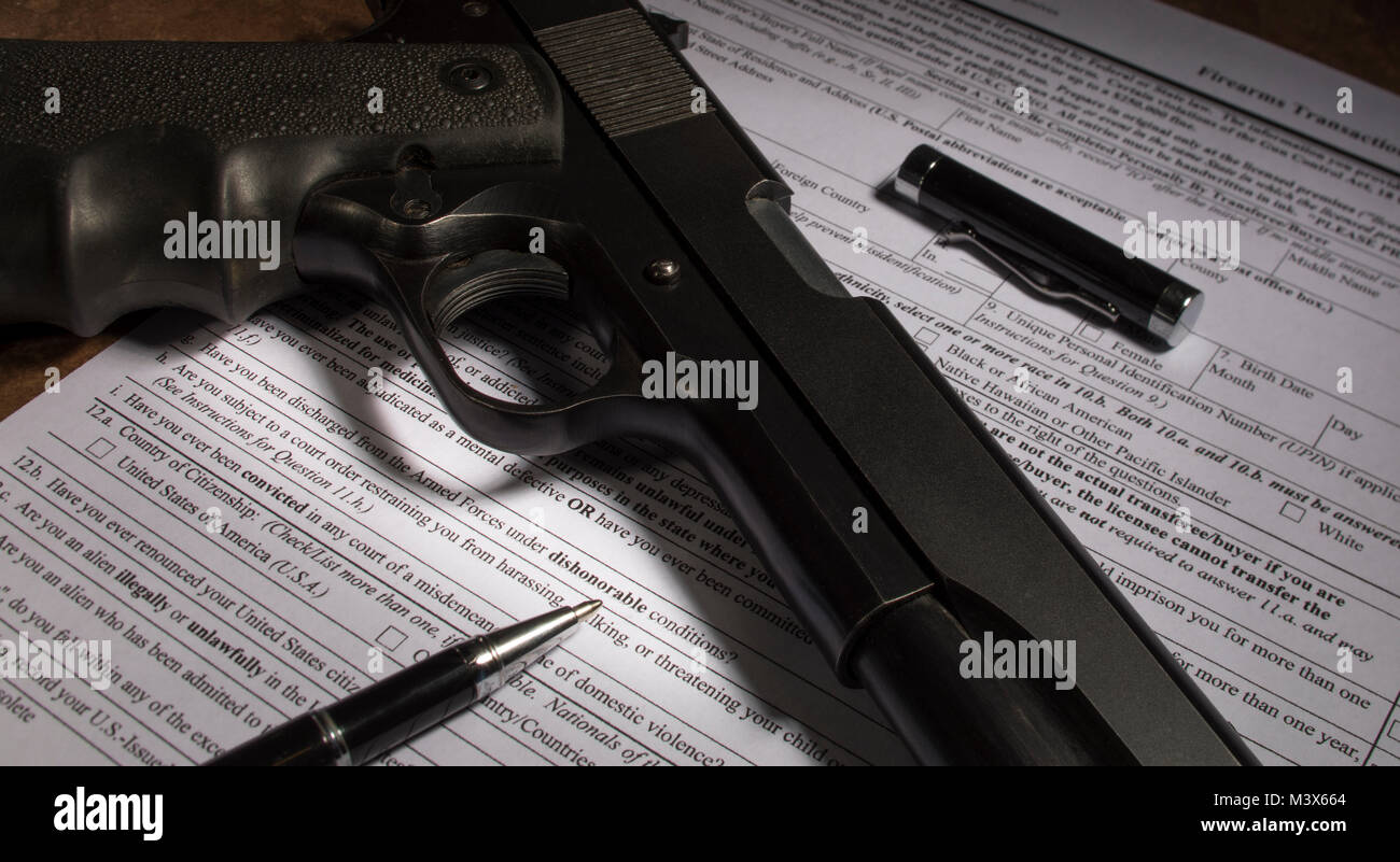 Form for a background check to buy a gun with dishonorable discharge