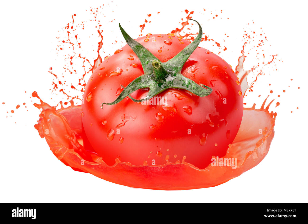 Download Tomato In Juice Splash Isolated On A White Background Stock Photo Alamy PSD Mockup Templates