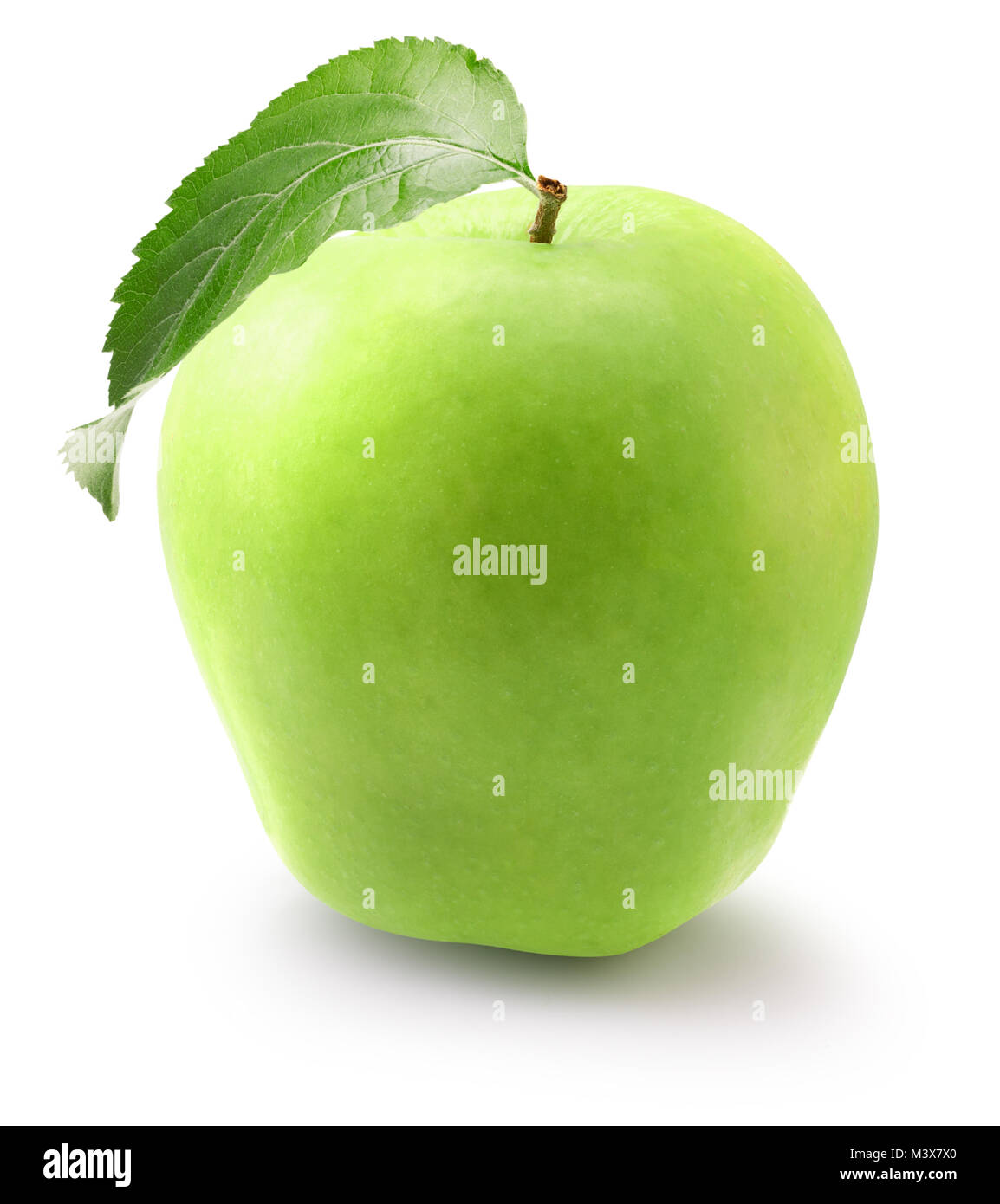 green apple isolated on a white background Stock Photo - Alamy