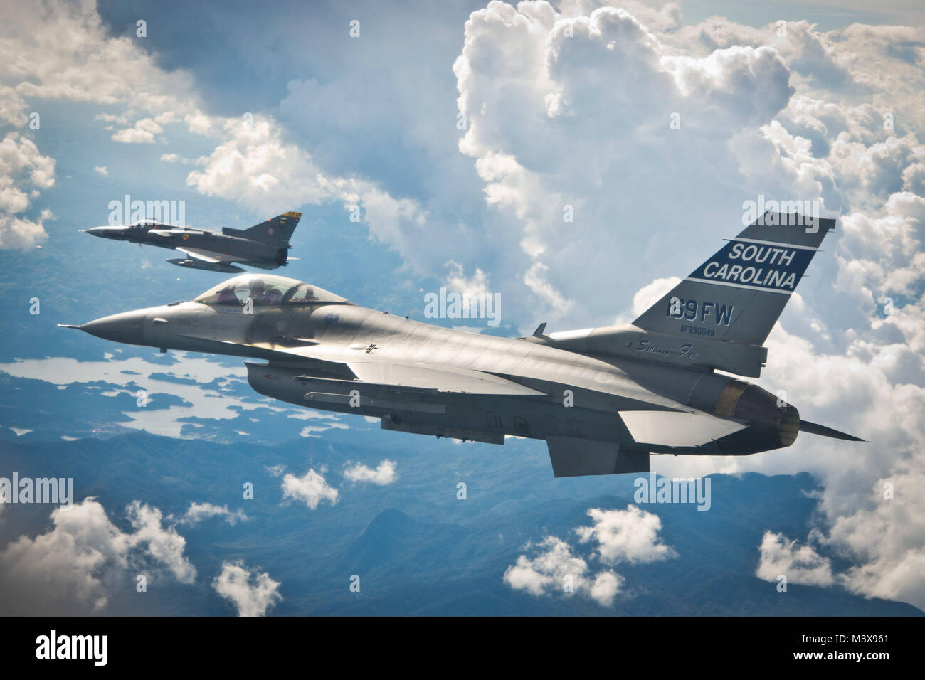 U.S. Air Force F-16 Block 52s, assigned to the 169th Fighter Wing ...