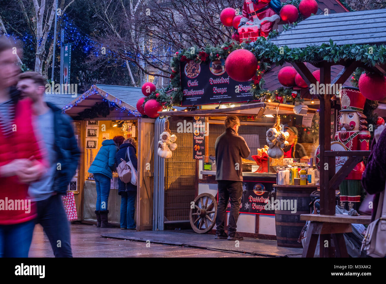 Christmas Market Cardiff Wales Stock Photo Alamy