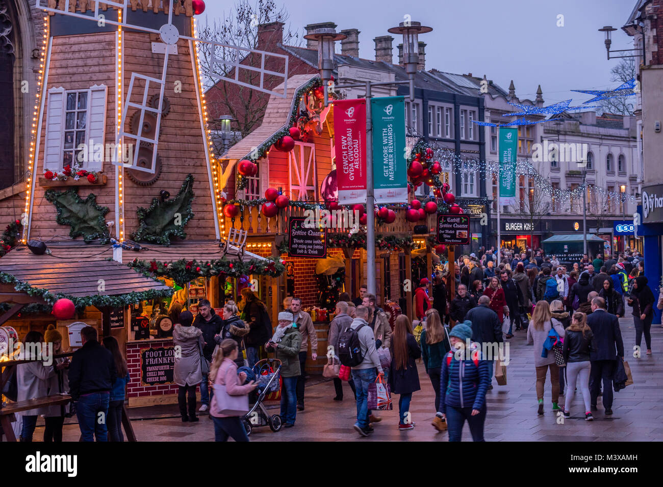 Christmas Market Cardiff Wales Stock Photo Alamy