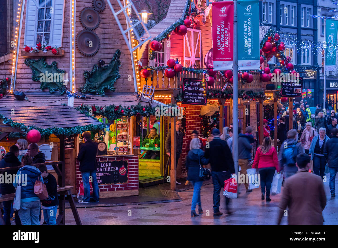 Christmas Market Cardiff Wales Stock Photo Alamy