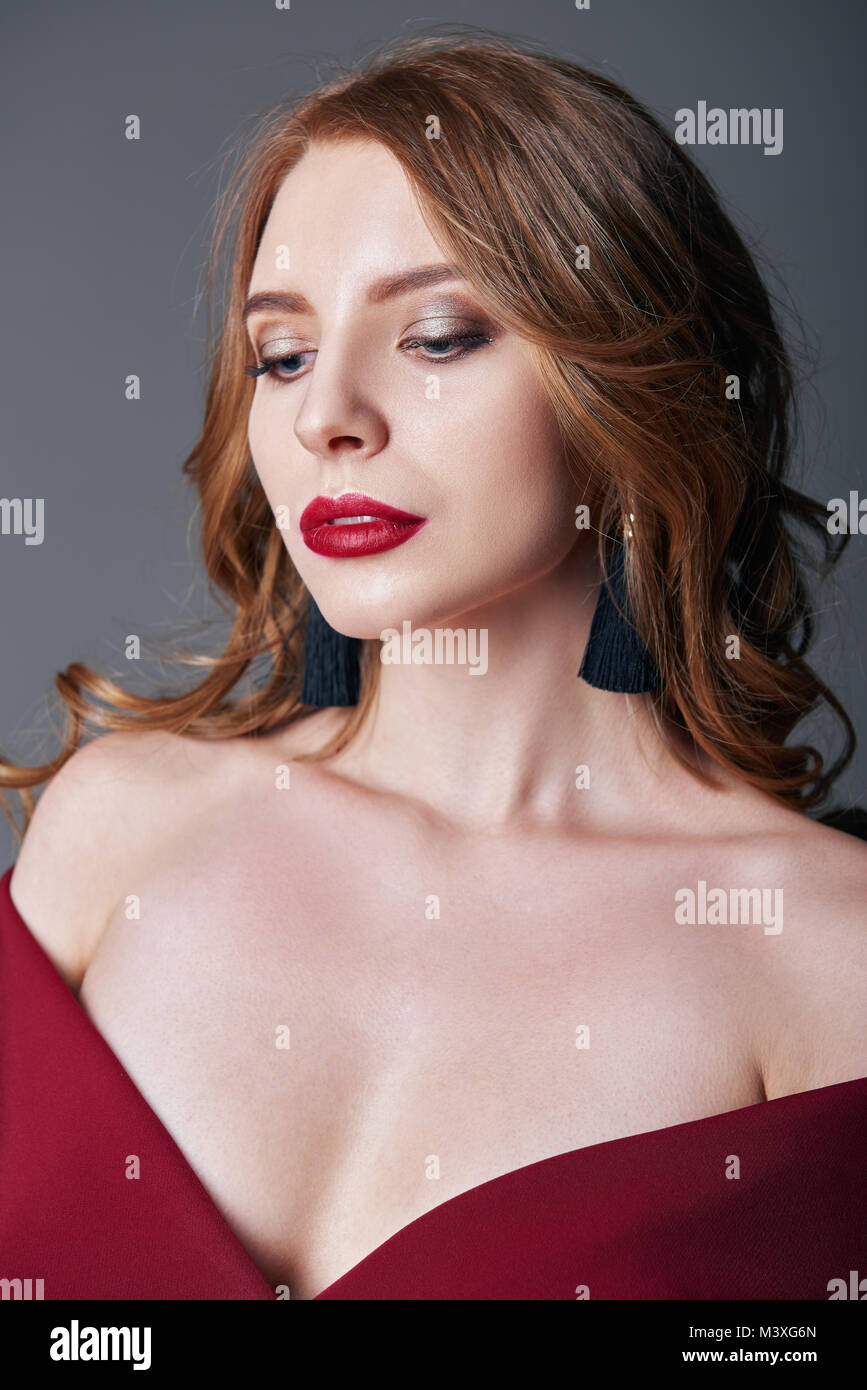 Close-up portrait of the beautiful young woman Stock Photo - Alamy
