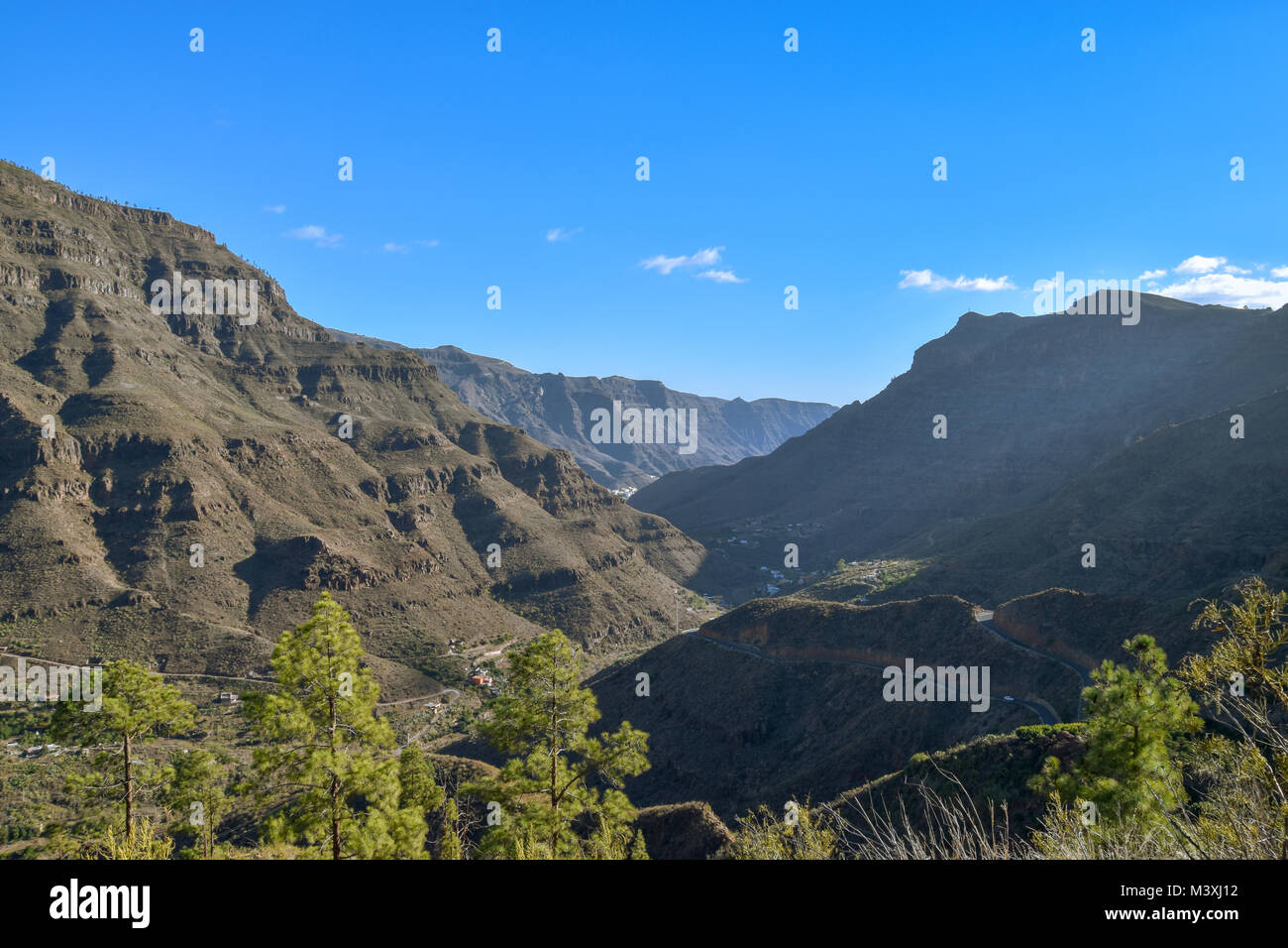 Big rocky valley in Gran Canaria Stock Photo