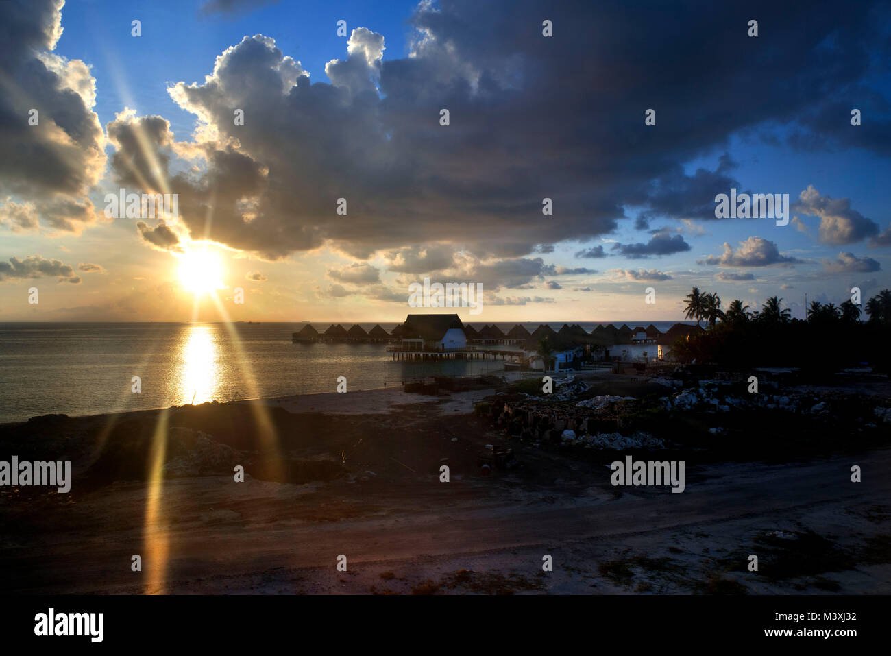 Aerial view on Maldives islands. Gaafu Alifu Atoll. Stock Photo