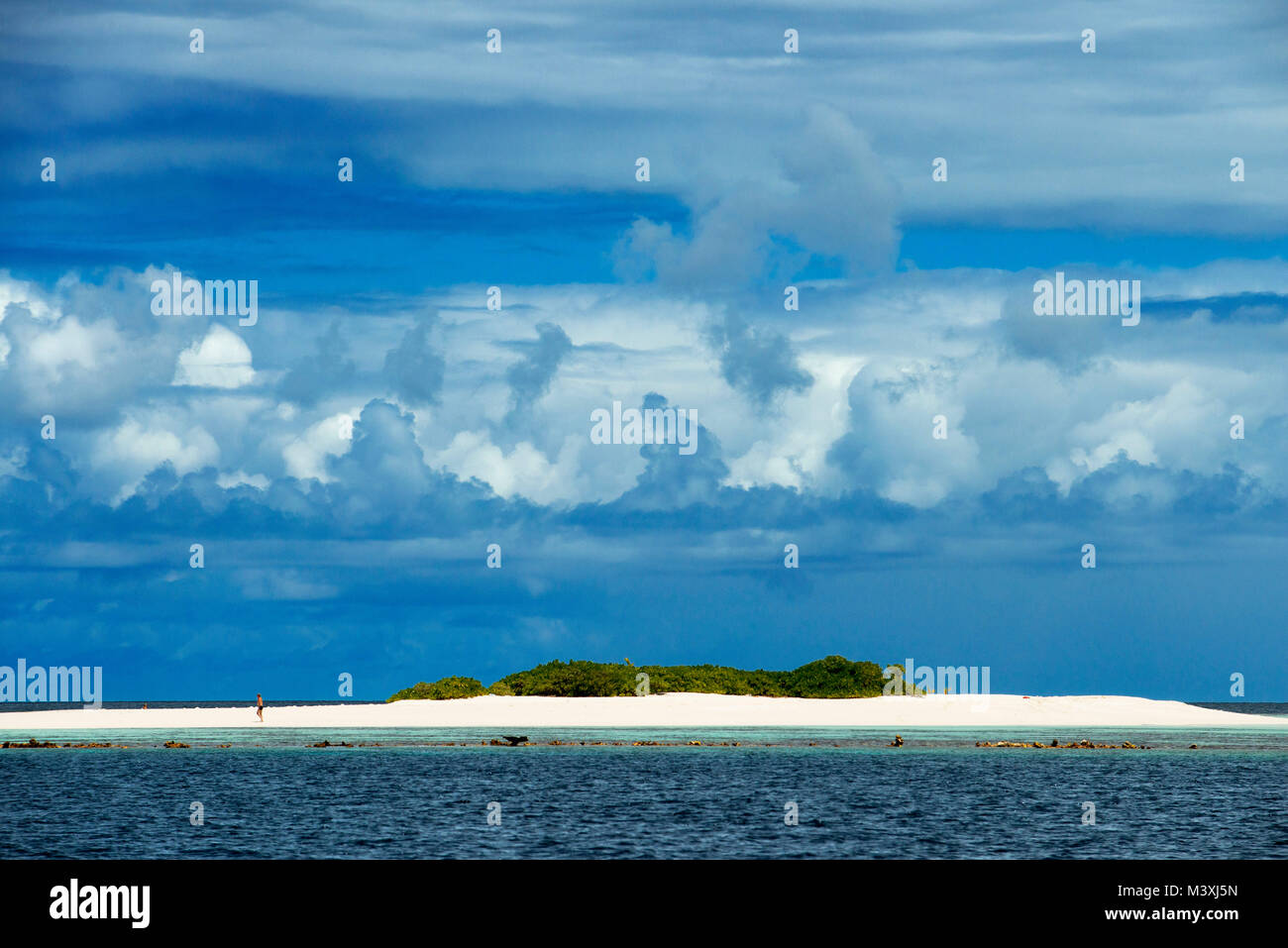 White beach on Maldives islands. Gaafu Alifu Atoll. Stock Photo