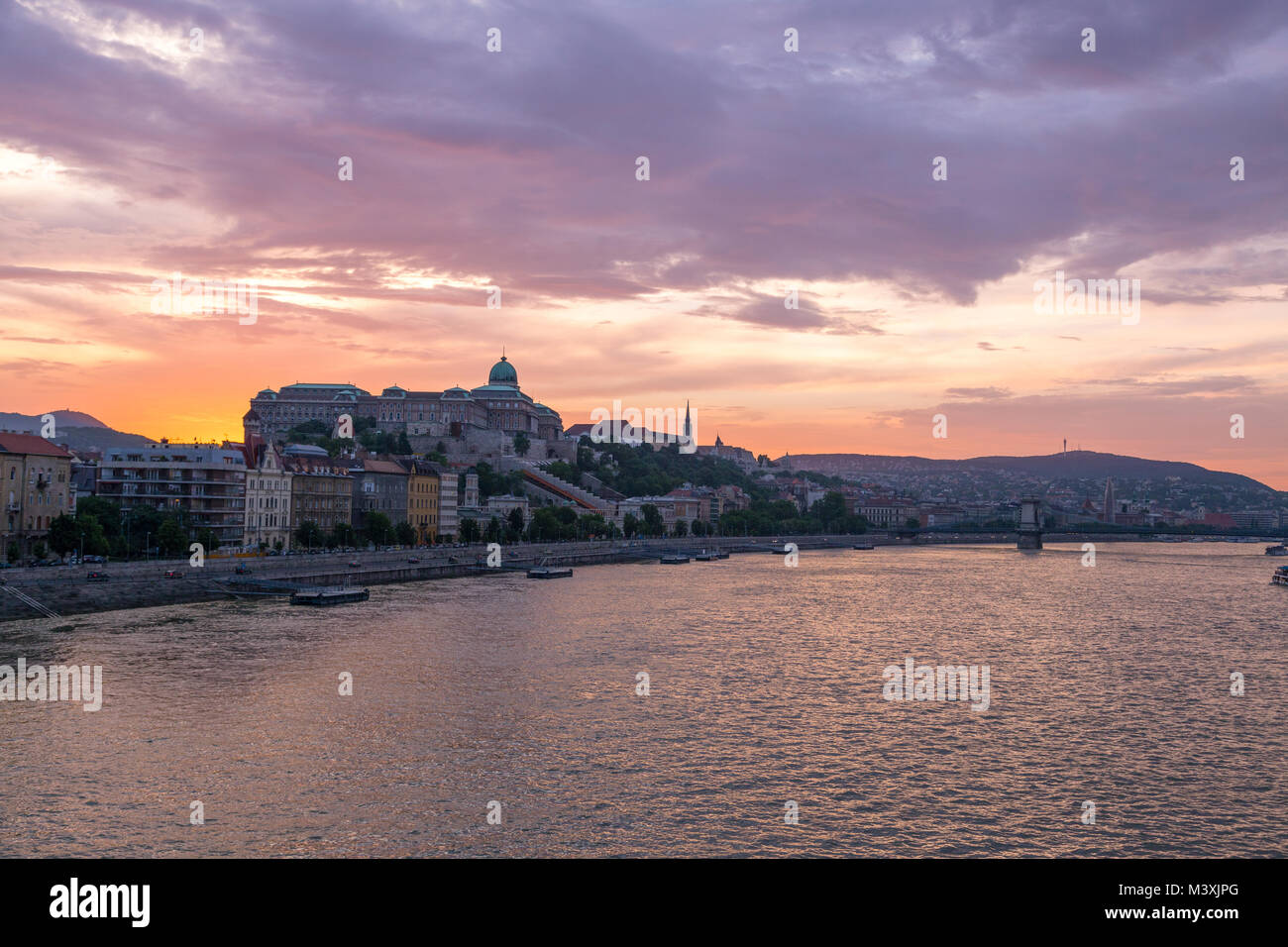 Aerial view of Budapest Castle at Sunset, Hungary Stock Photo - Alamy