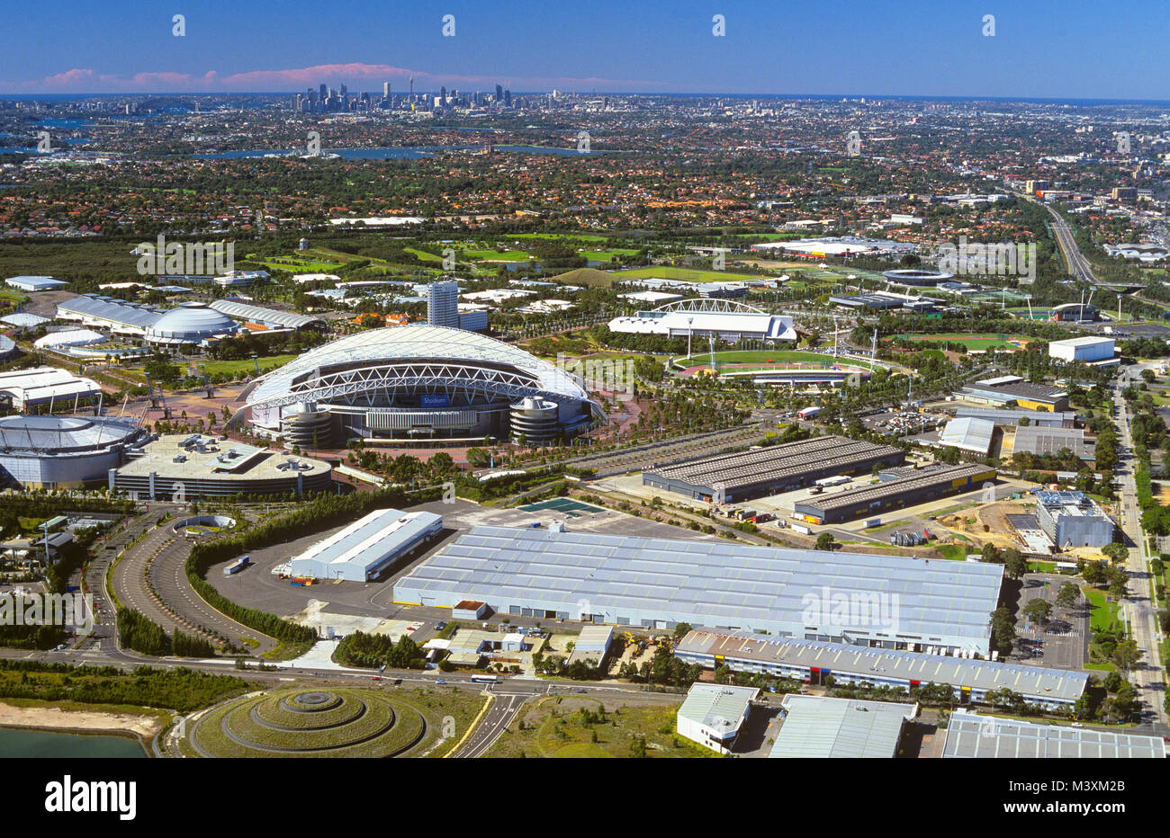 An aerial view of Sydney Olympic Park at Homebush, NSW Stock Photo Alamy