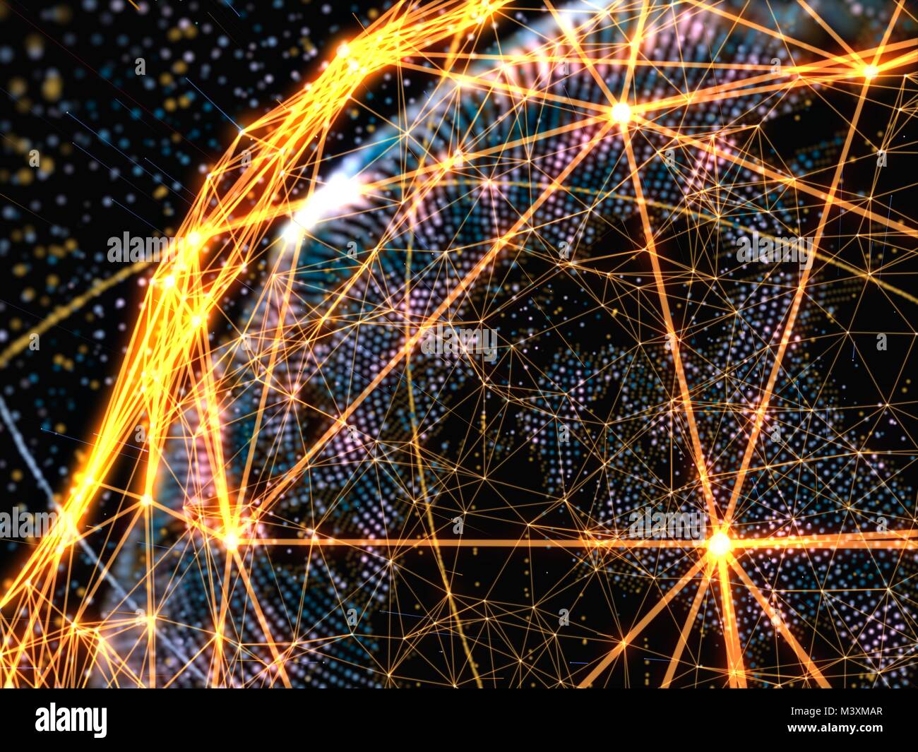 Abstract Background With Connecting Dots And Lines Stock Photo - Alamy