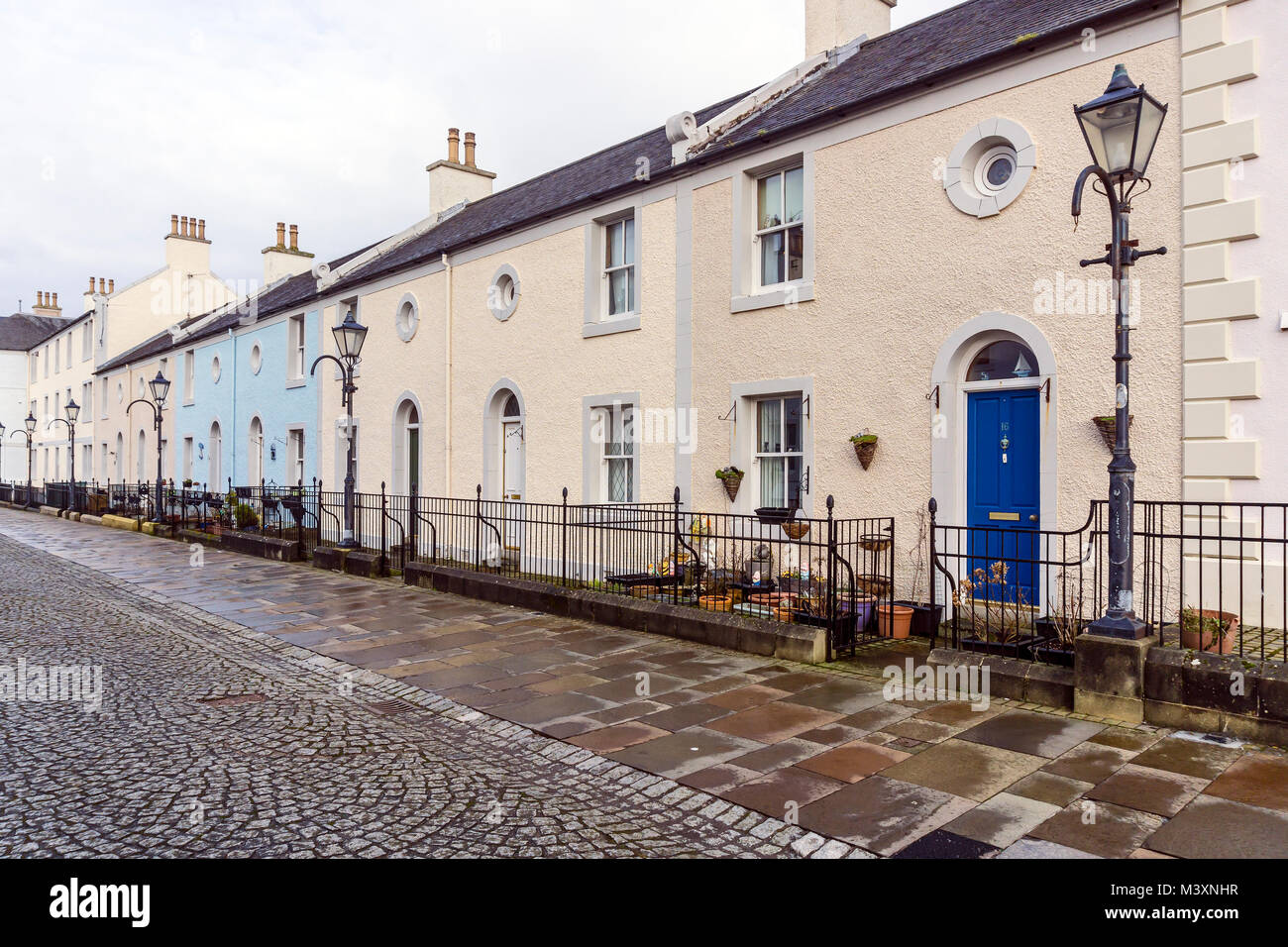 Restored houses in Linthouse Vennel Irvine North Ayrshire Scotland UK Stock Photo