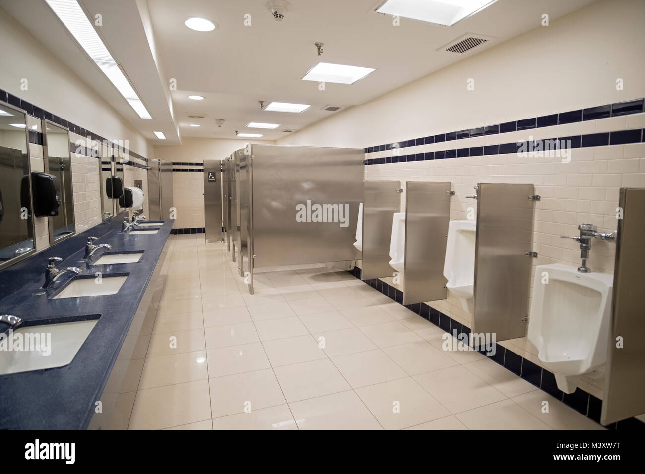 The men's room at Macy's department store in Manhasset, Long Island, New York. Stock Photo