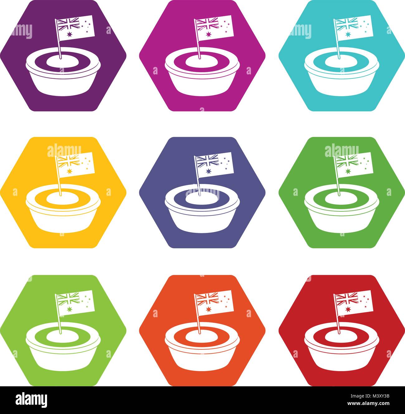 Little flag icon set color hexahedron Stock Vector Image & Art - Alamy