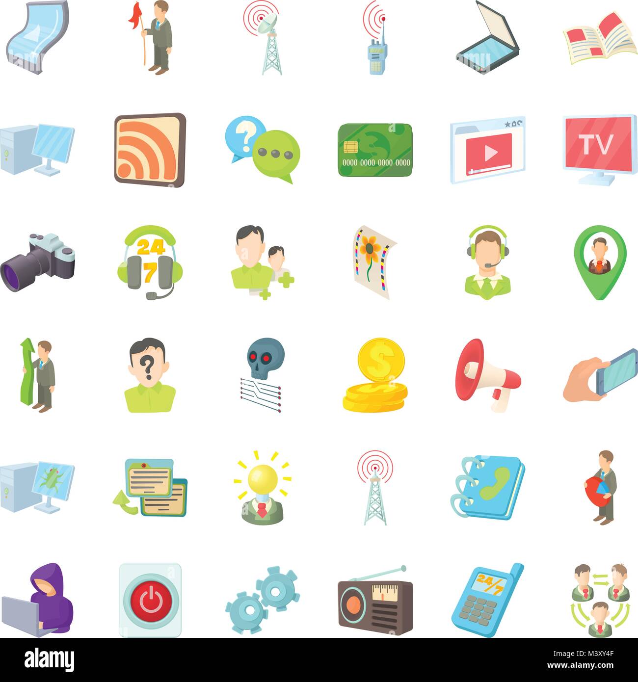 Holding icons set, cartoon style Stock Vector Image & Art - Alamy