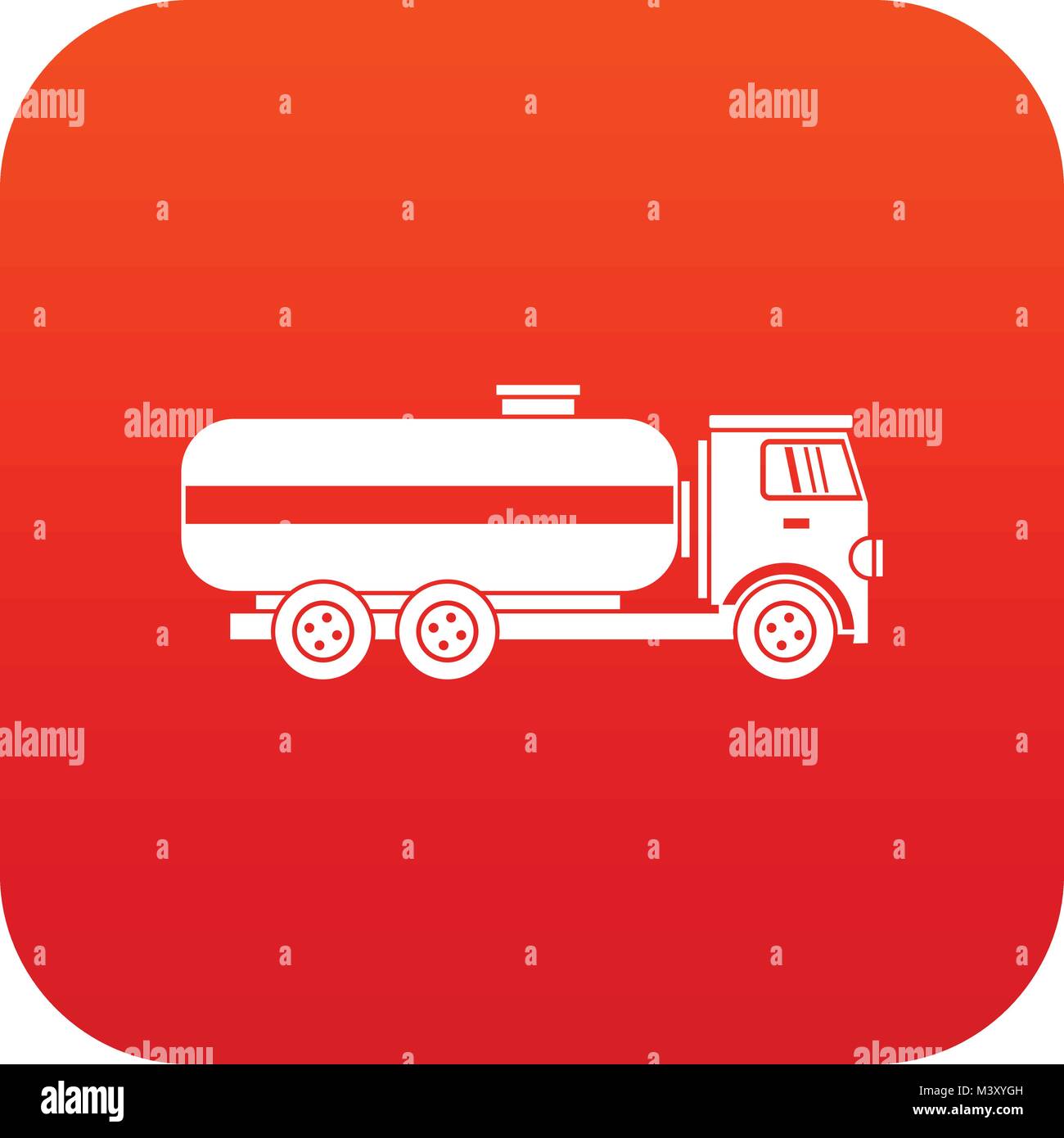 Fuel tanker truck icon digital red Stock Vector