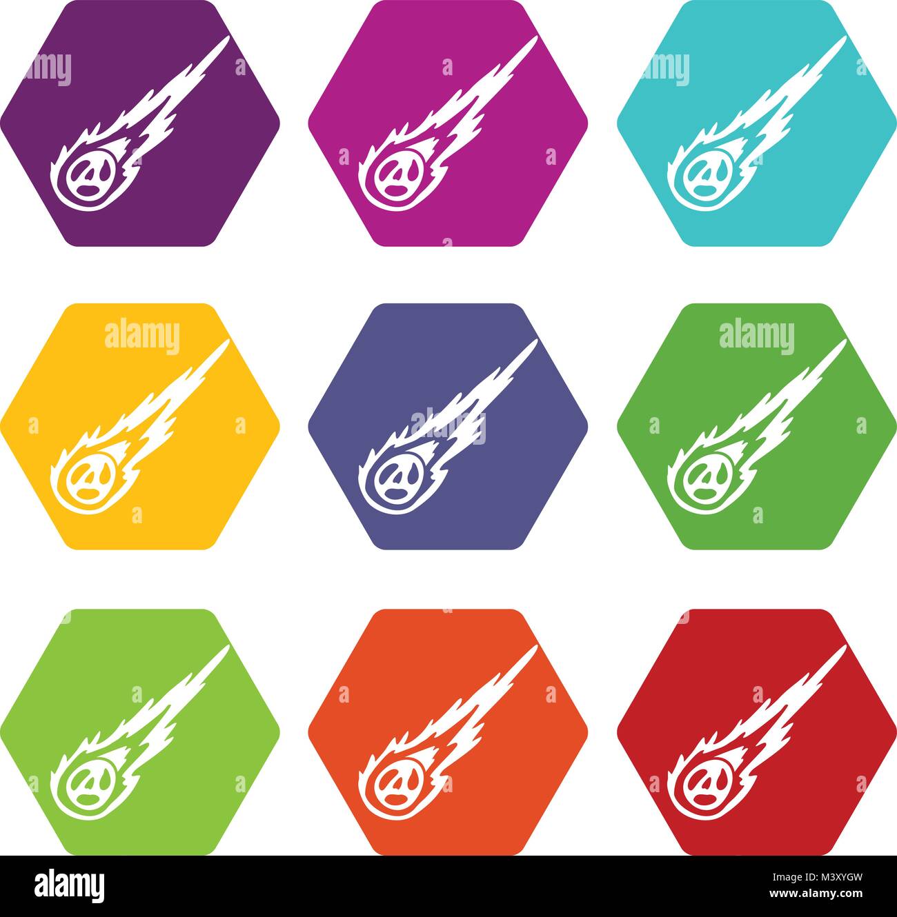 Meteorite icon set color hexahedron Stock Vector Image & Art - Alamy