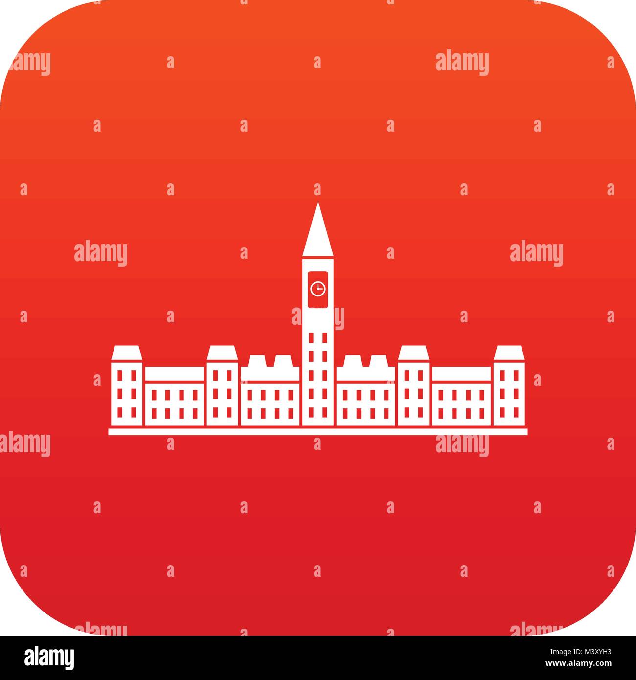 Parliament Building of Canada icon digital red Stock Vector
