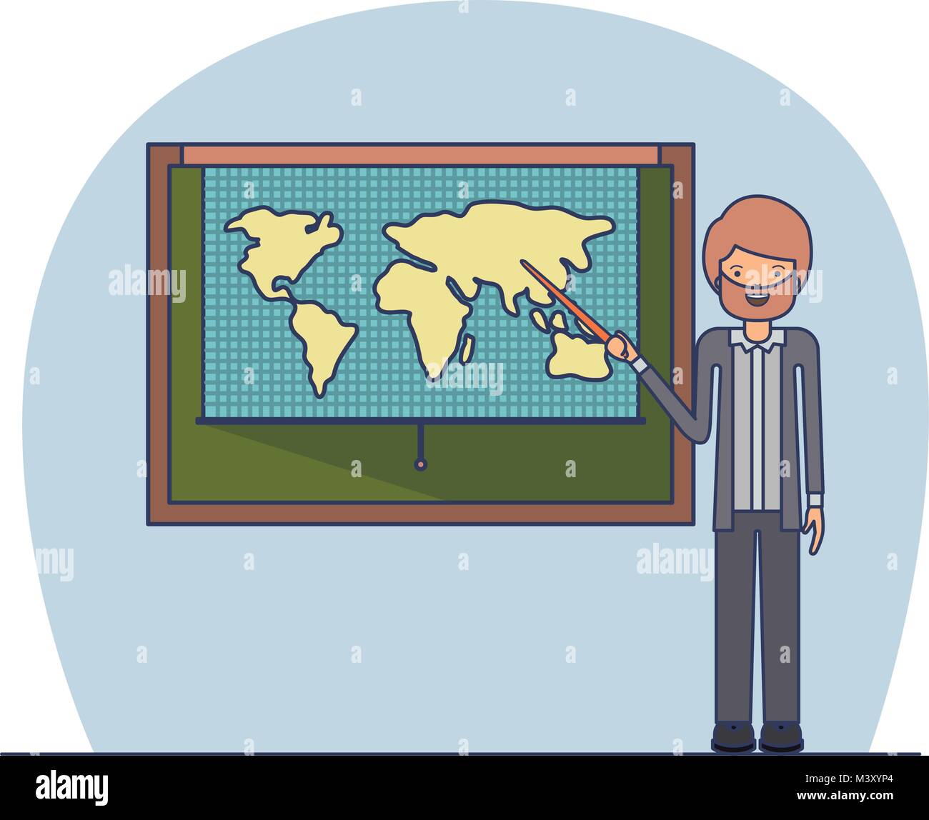male teacher in geography class Stock Vector Image & Art - Alamy