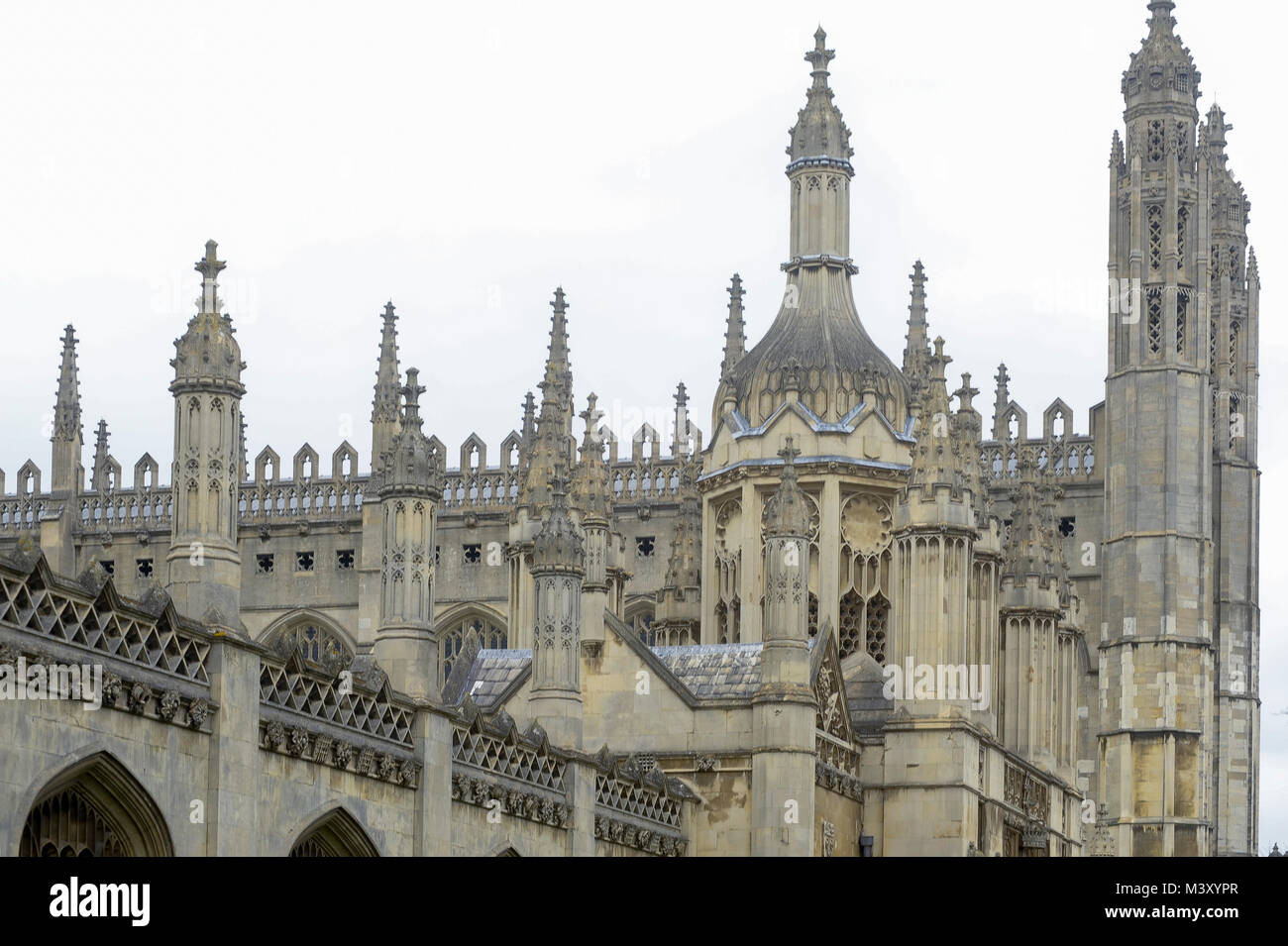 Perpendicular Gothic King's College Chapel built 1446-1515 of King's College, University of Cambridge one of the oldest universities in the world. His Stock Photo