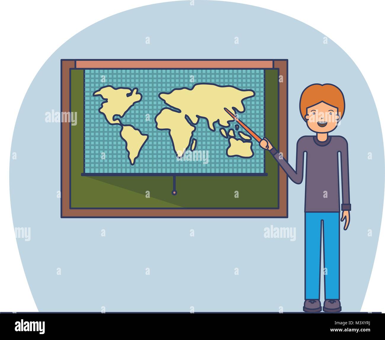 male teacher in geography class Stock Vector Image & Art - Alamy