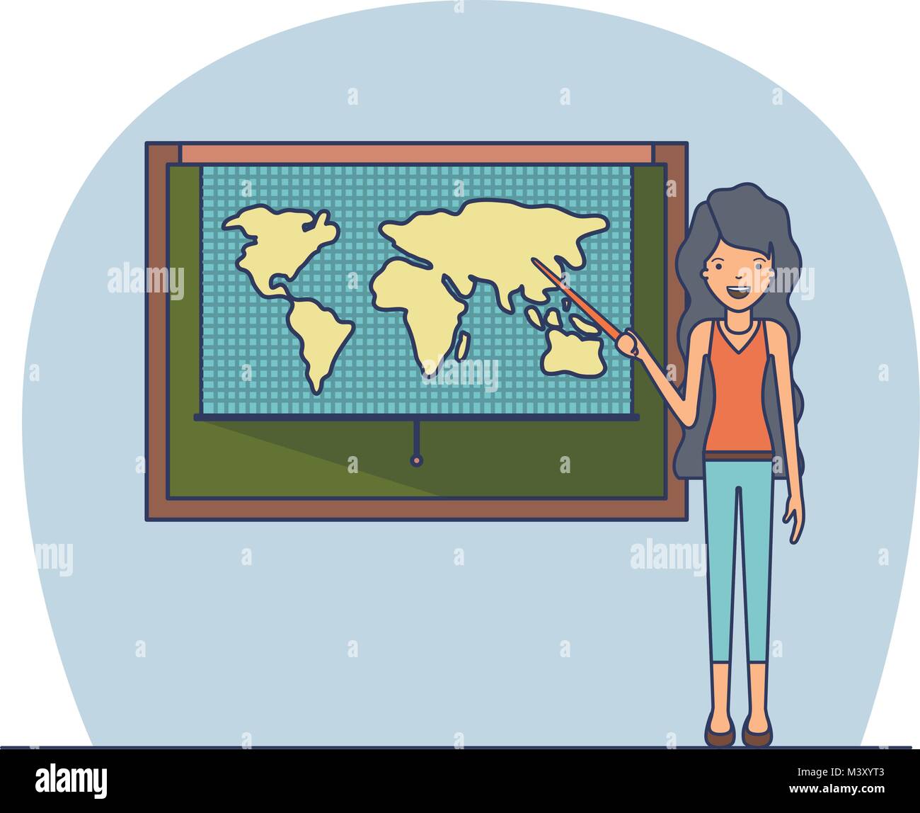 female teacher in geography class Stock Vector Image & Art - Alamy