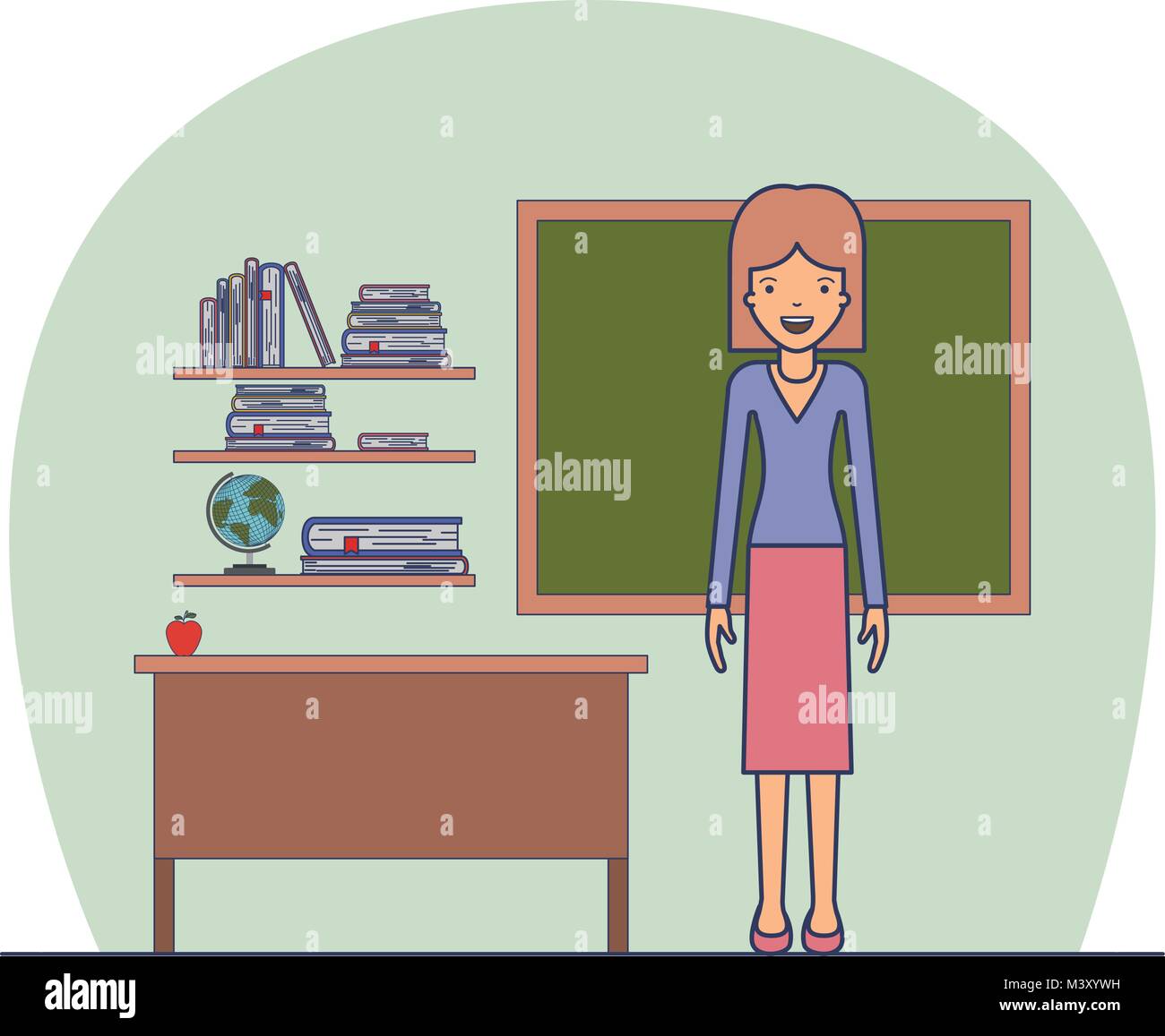 female teacher in classroom Stock Vector Image & Art - Alamy