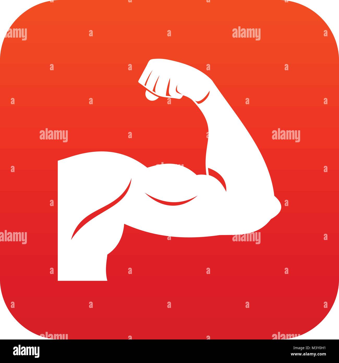 Biceps icon digital red Stock Vector