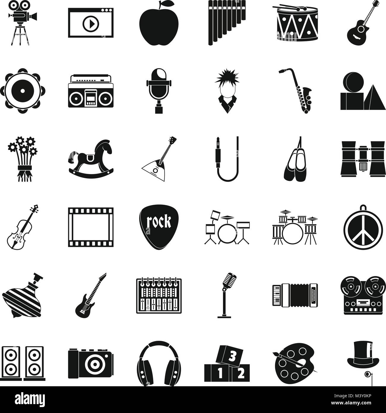 Musical education icons set, simple style Stock Vector Image & Art - Alamy