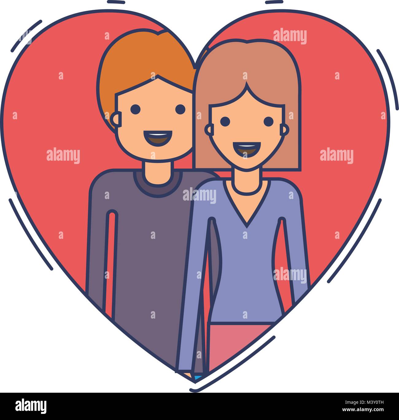 couple inside heart characters Stock Vector Image & Art - Alamy