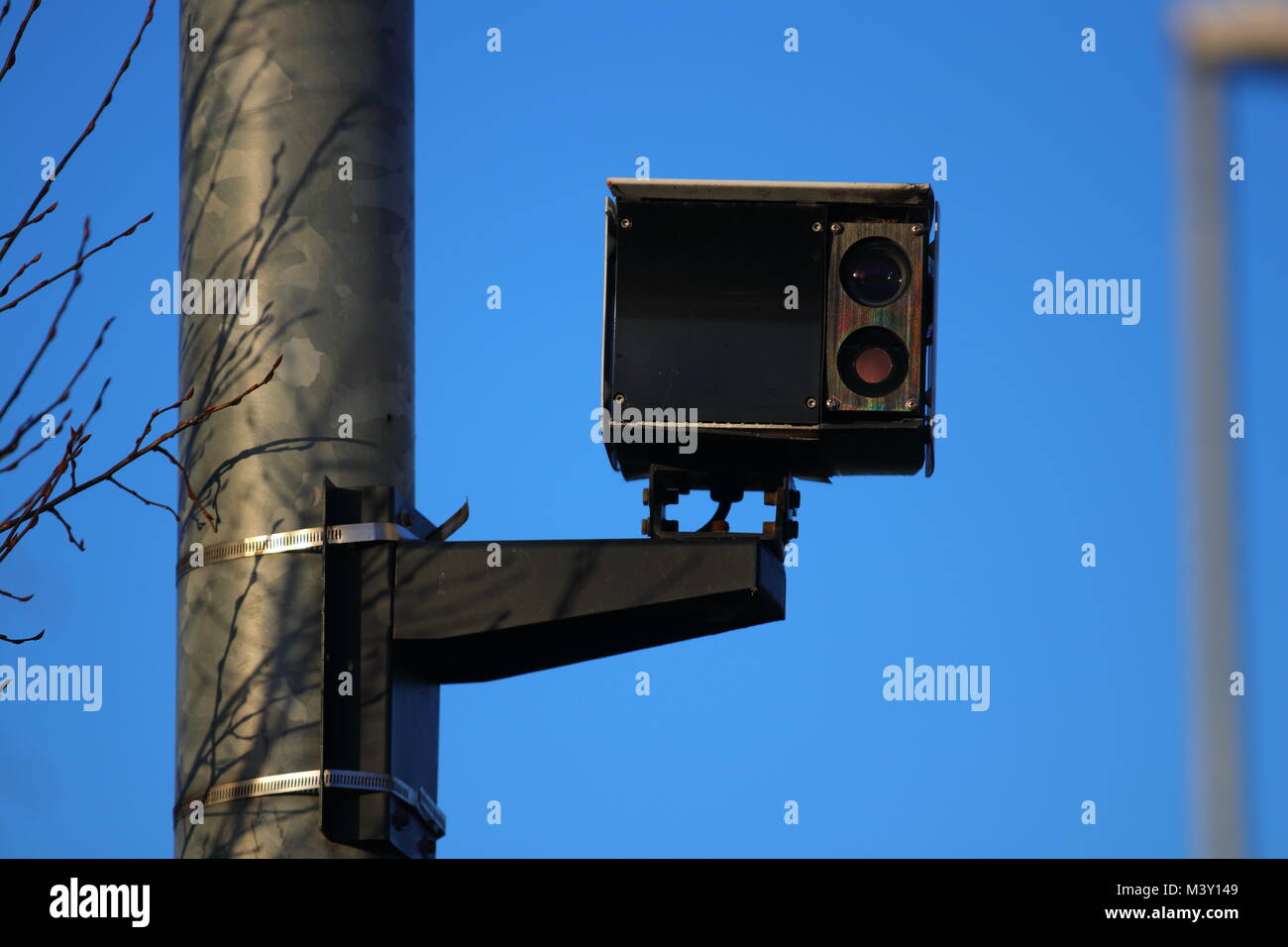 Bus lane enforcement camera Stock Photo Alamy