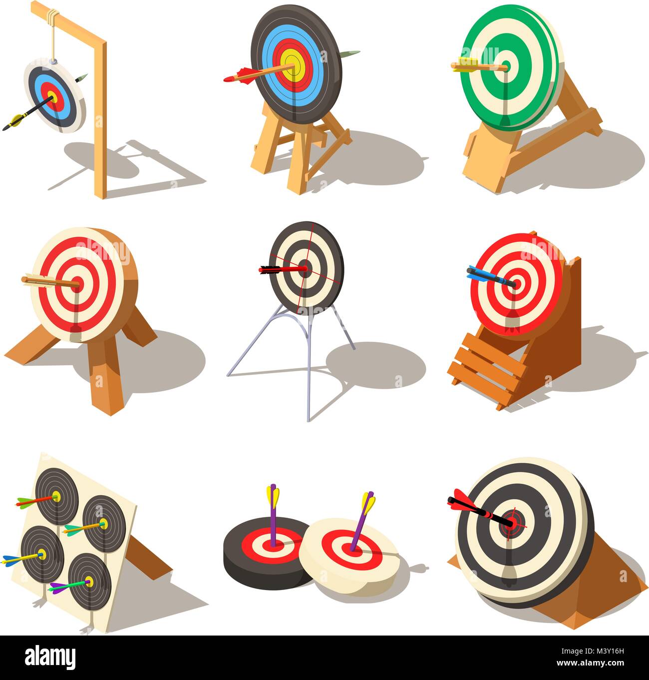 Target with arrow icons set, isometric style Stock Vector Image & Art ...