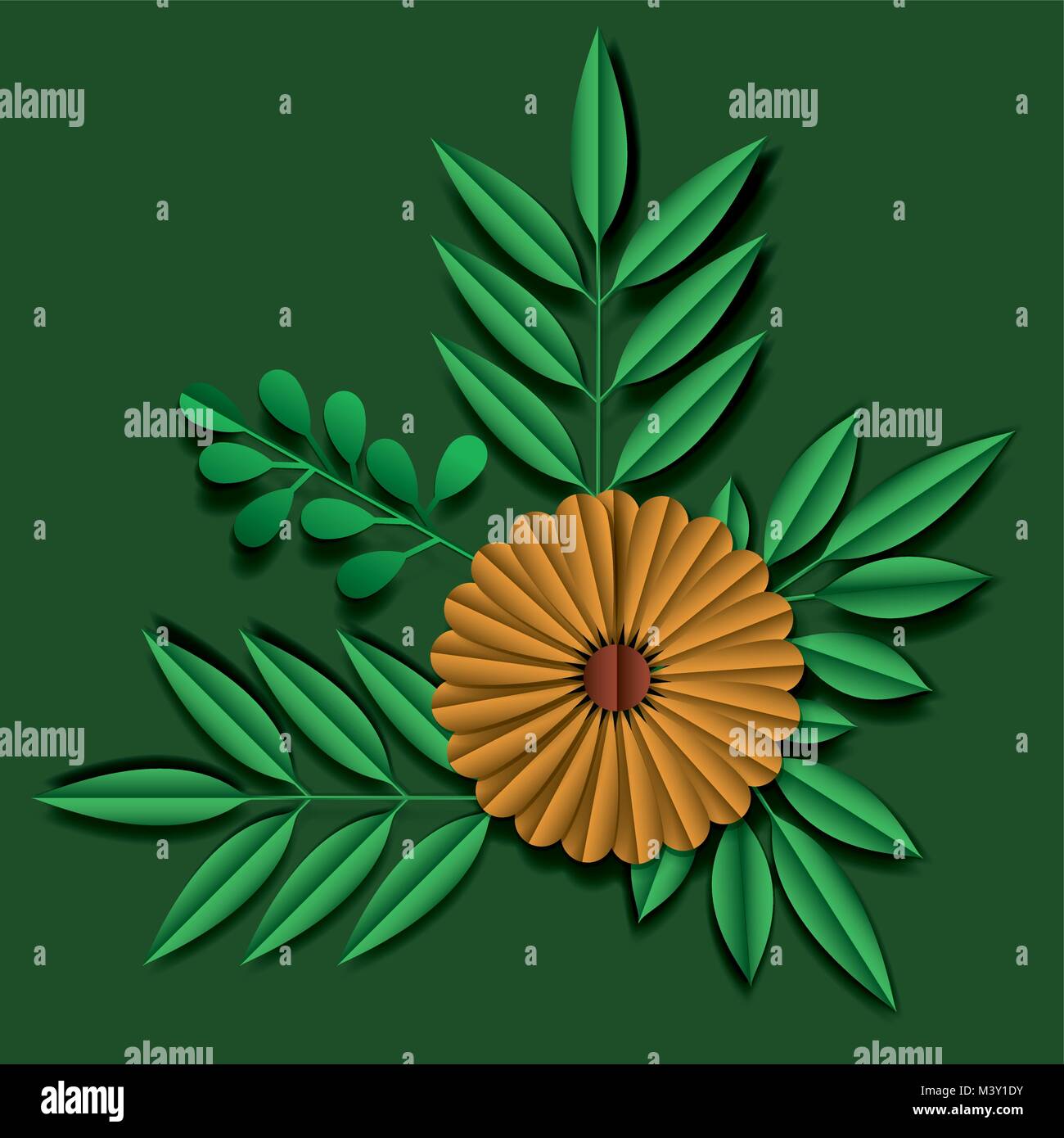 flower and leafs floral decoration Stock Vector Image & Art - Alamy
