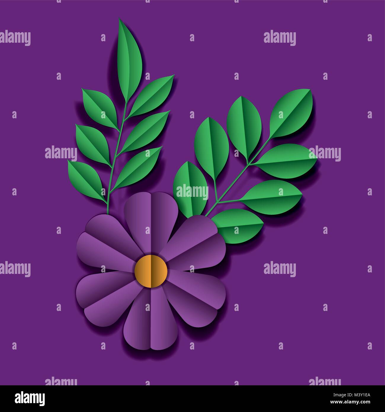 flower and leafs floral decoration Stock Vector Image & Art - Alamy