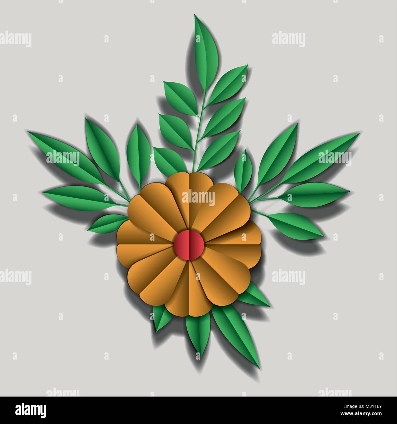 flower and leafs floral decoration Stock Vector Image & Art - Alamy