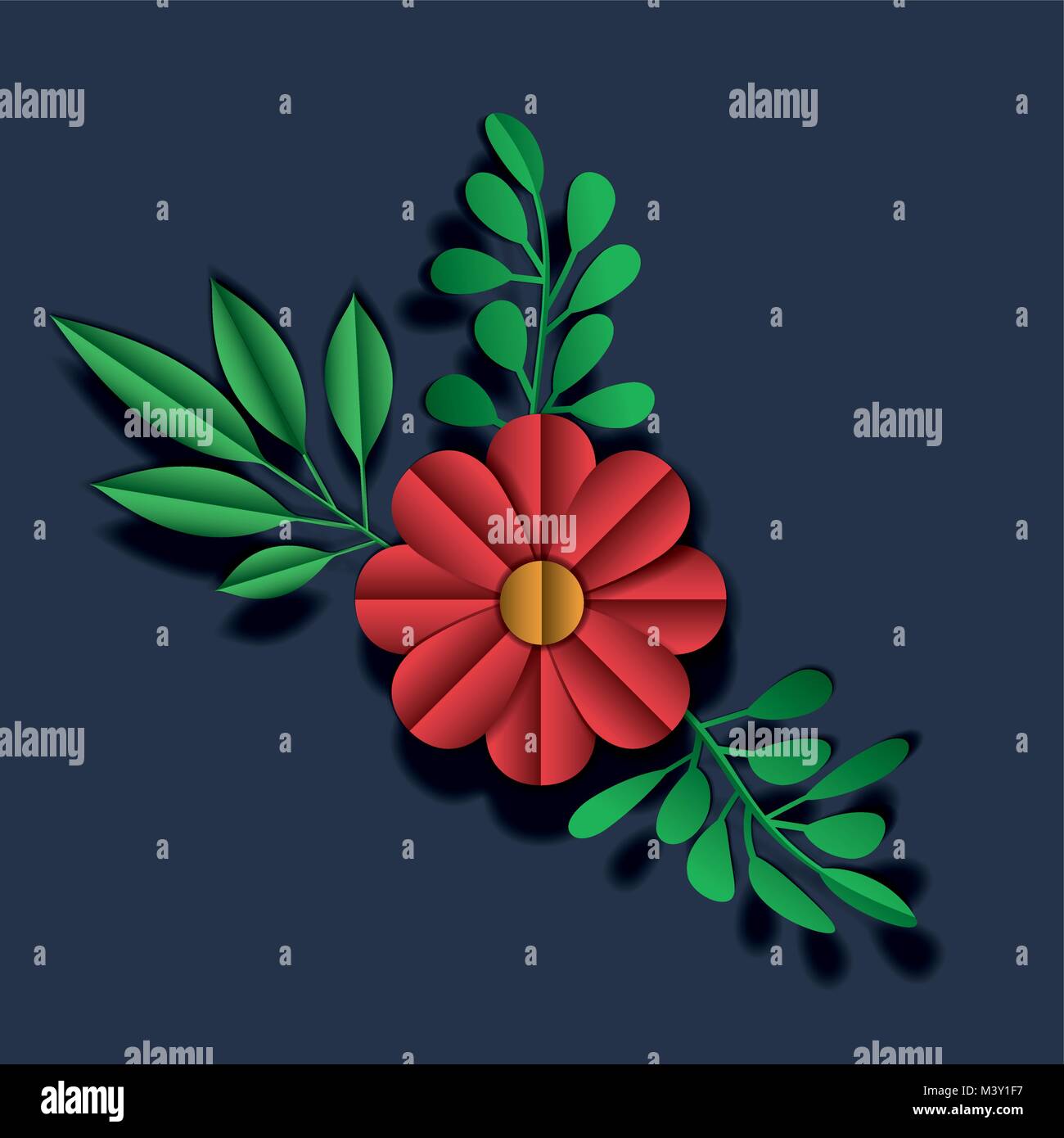 flower and leafs floral decoration Stock Vector Image & Art - Alamy