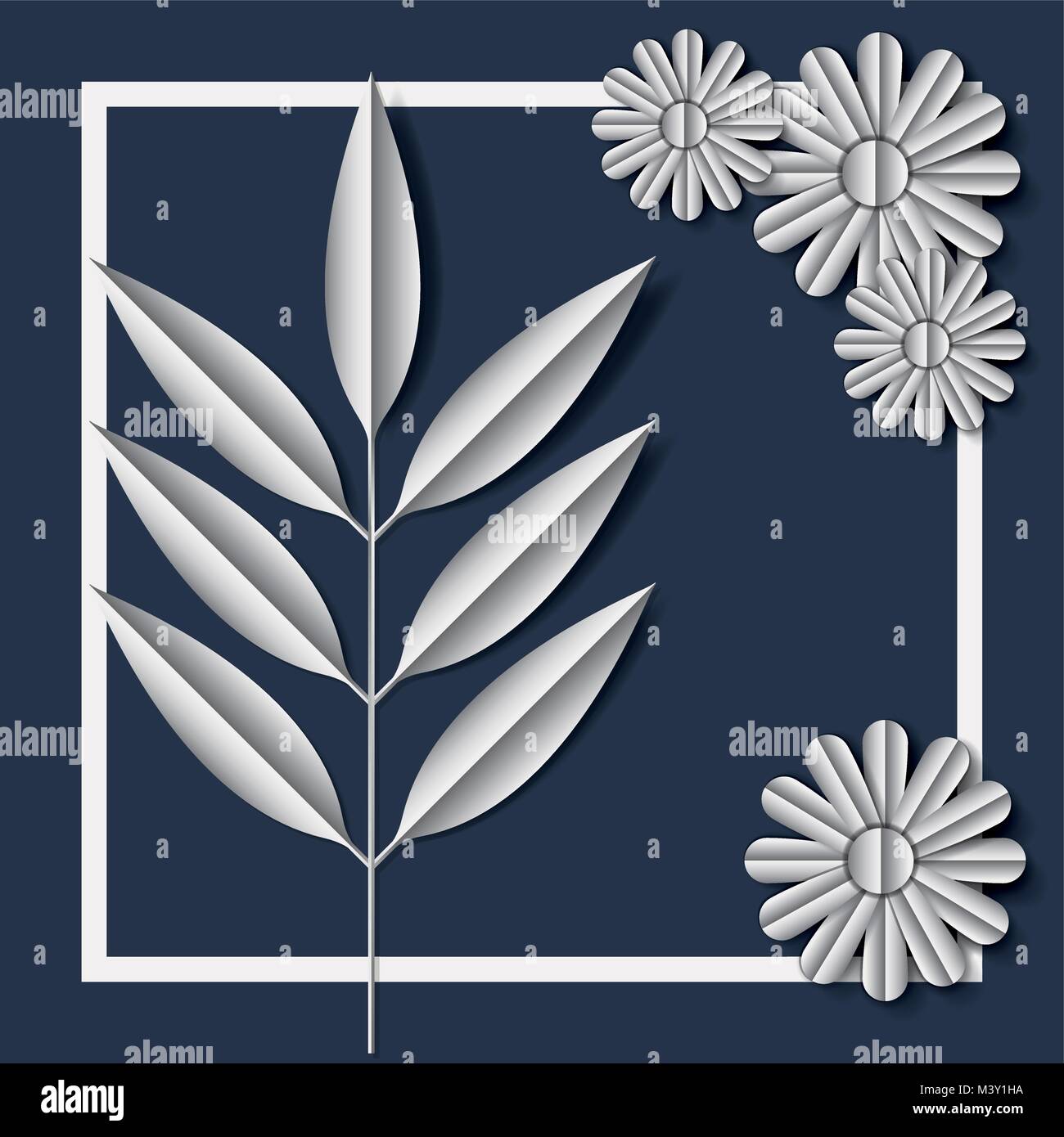 flower and leafs frame decoration Stock Vector Image & Art - Alamy