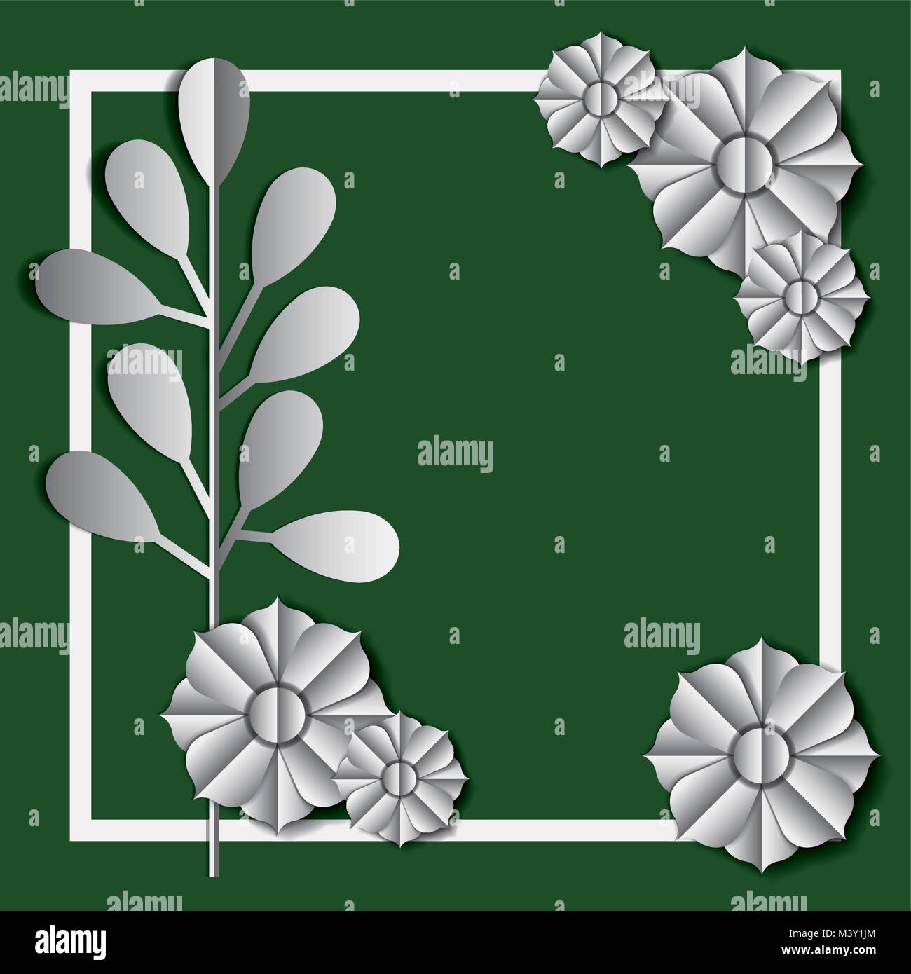 flower and leafs frame decoration Stock Vector Image & Art - Alamy