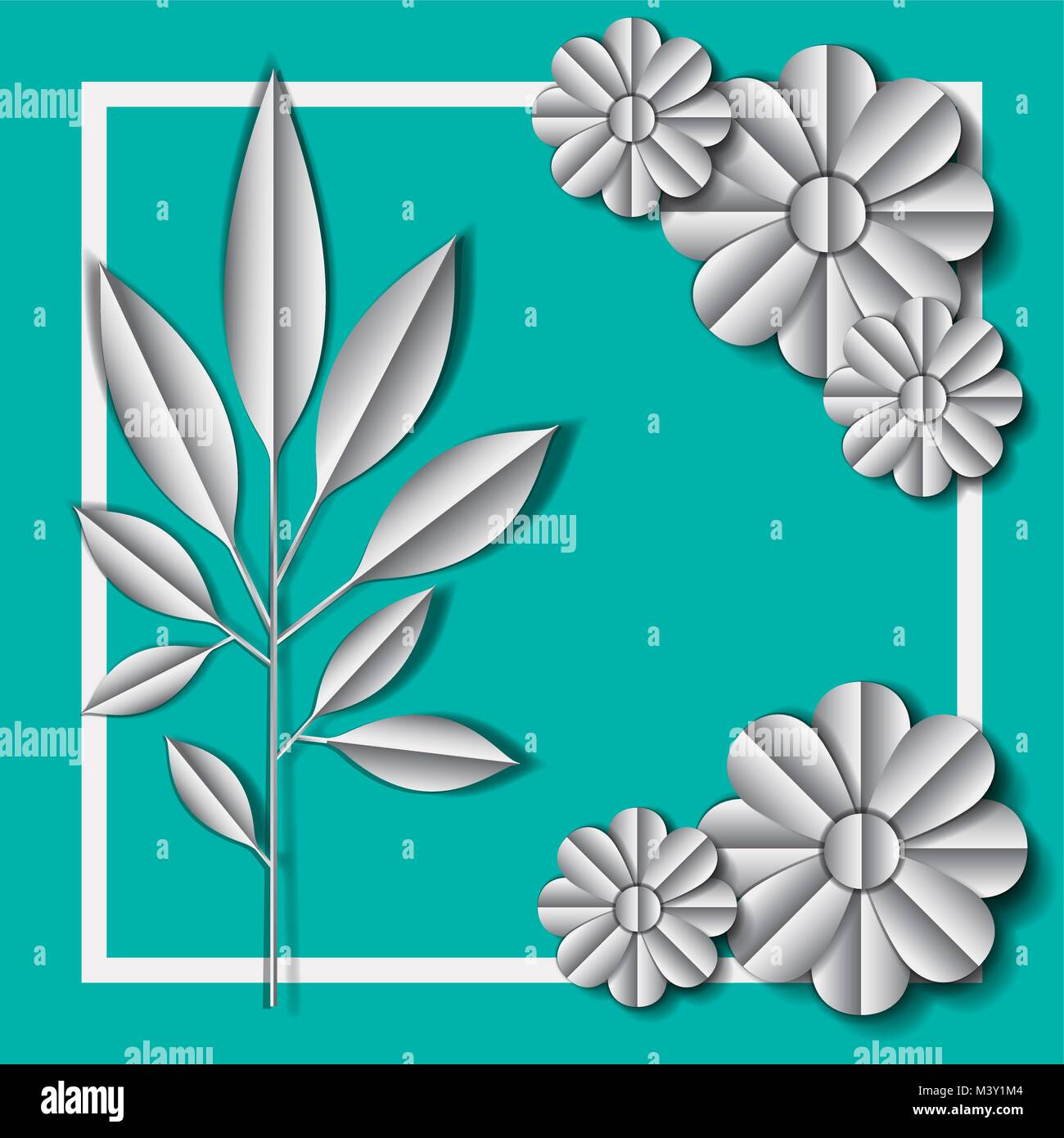 flower and leafs frame decoration Stock Vector Image & Art - Alamy