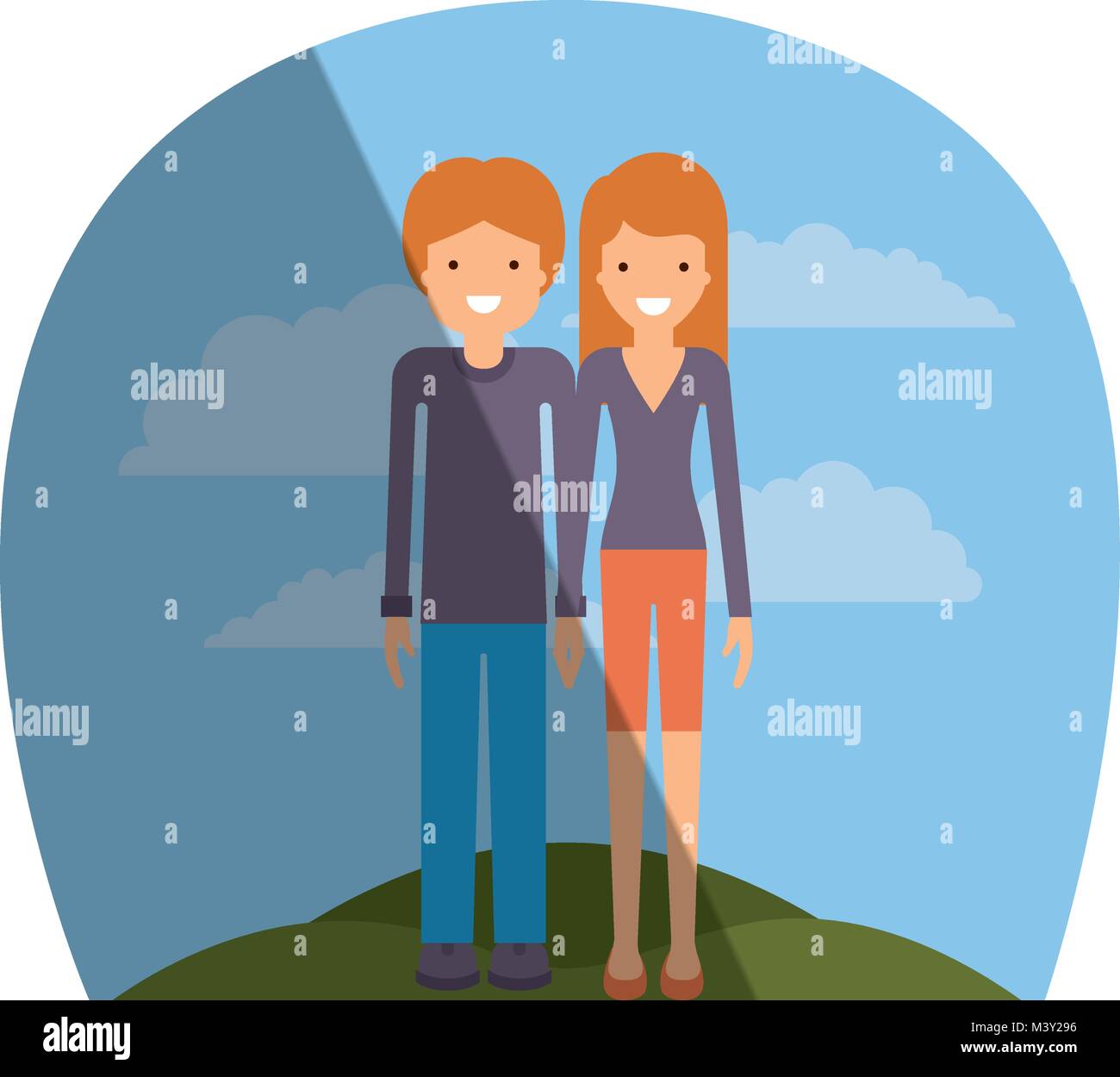 elegant couple in the field avatars characters Stock Vector Image & Art ...