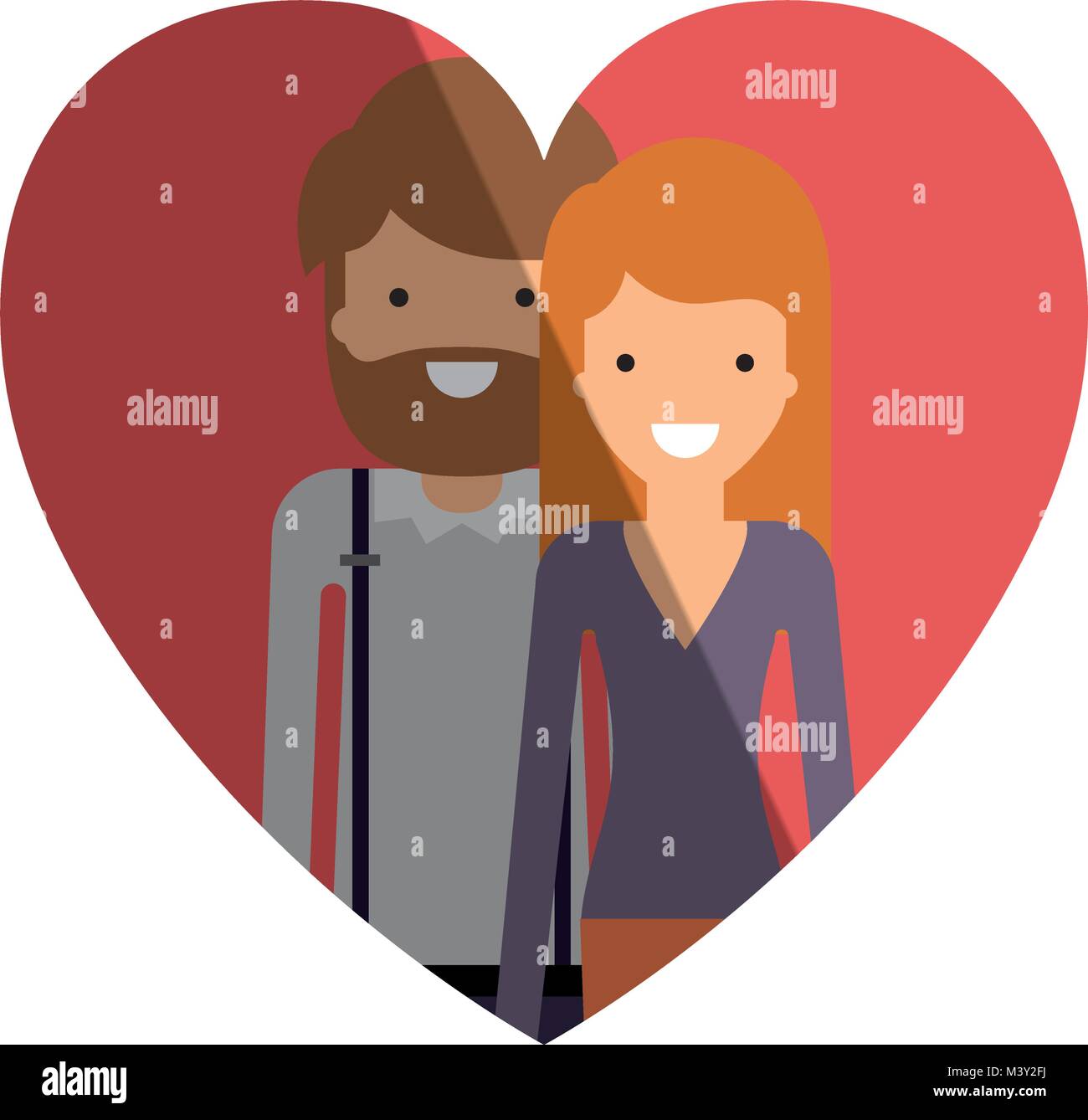 couple inside heart characters Stock Vector Image & Art - Alamy