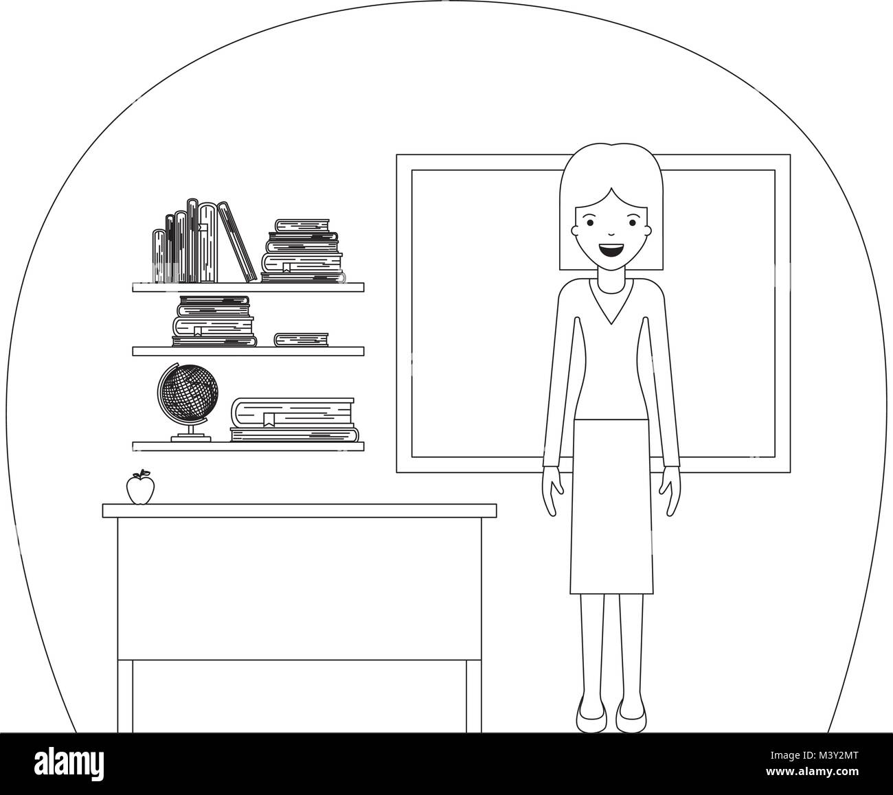 female teacher in classroom Stock Vector Image & Art - Alamy