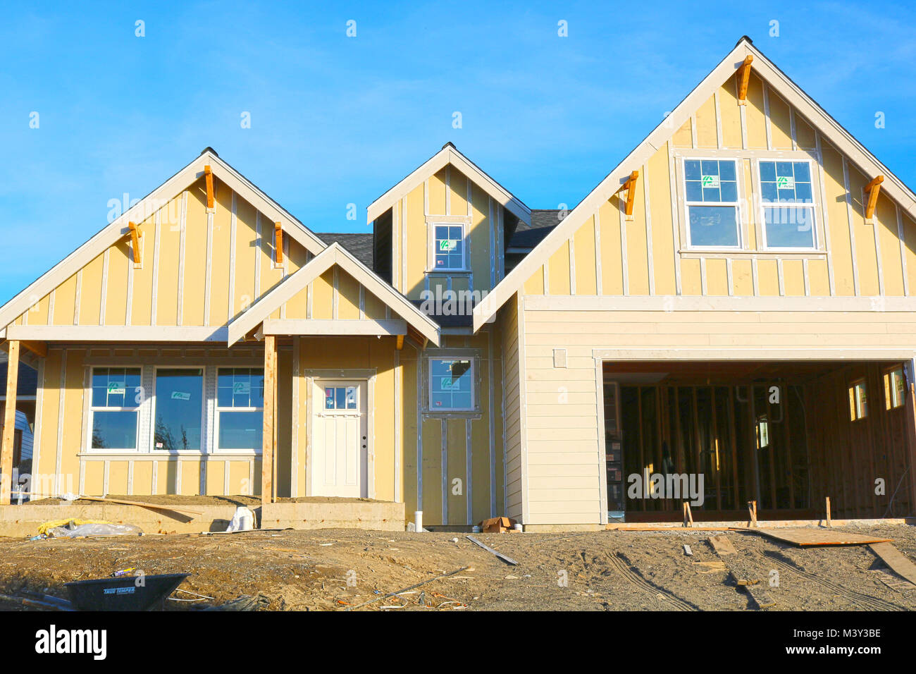 House under construction in the pacific northwest city of Ferndale, Washington, USA Stock Photo