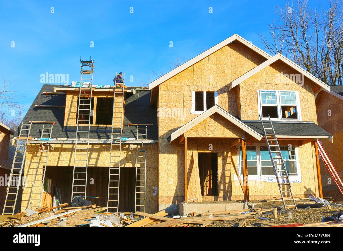 House Under Construction In The Pacific Northwest City Of Ferndale Stock Photo Alamy