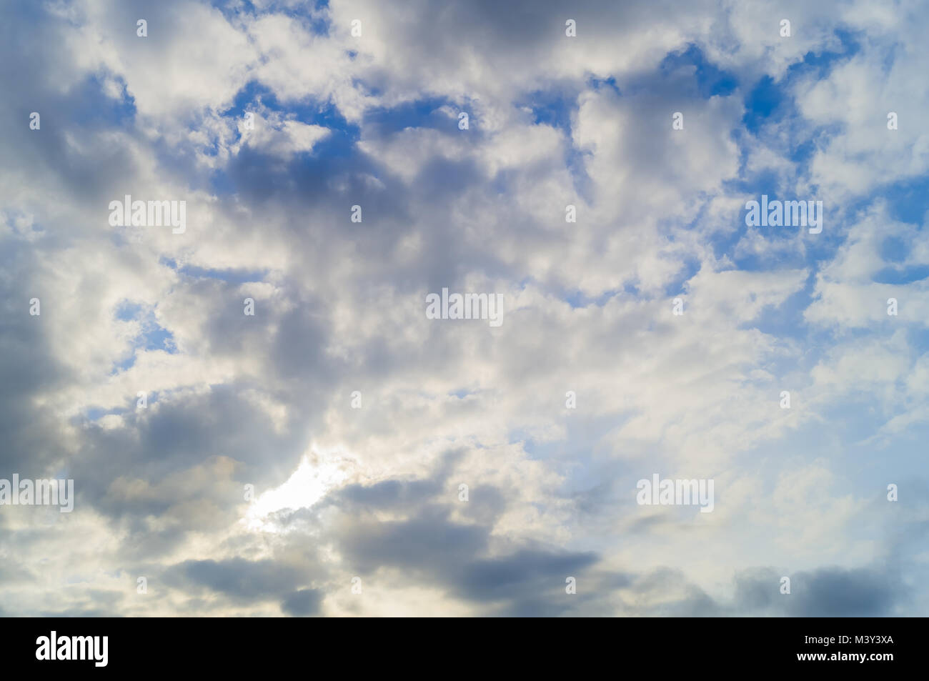 A blue sky in the afternoon and thick white clouds Stock Photo - Alamy