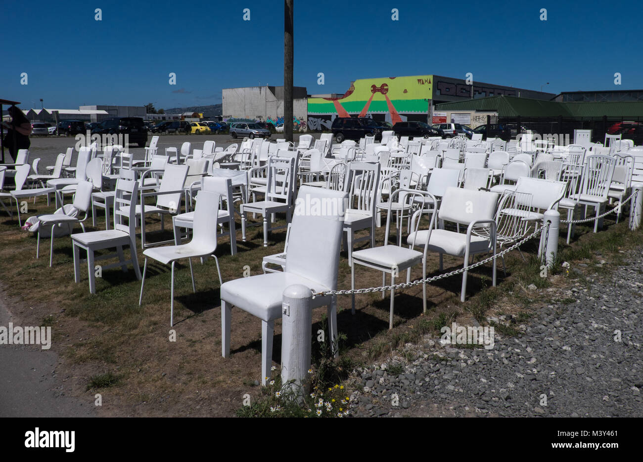 185 Empty Chairs Memorial Christchurch Stock Photo Alamy