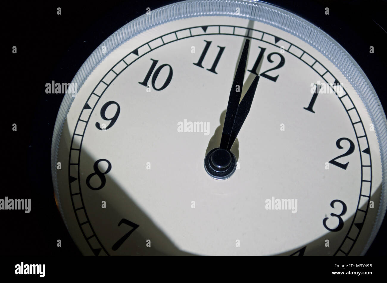 Doomsday Clock Set at Two Minutes To Midnight Stock Photo