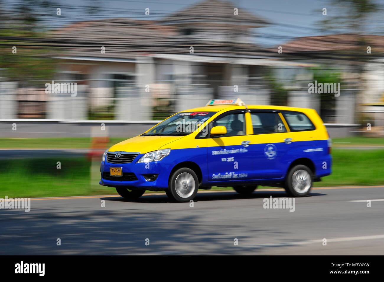 Speeding Taxi Sukhumvit Road Sattahip Thailand Stock Photo