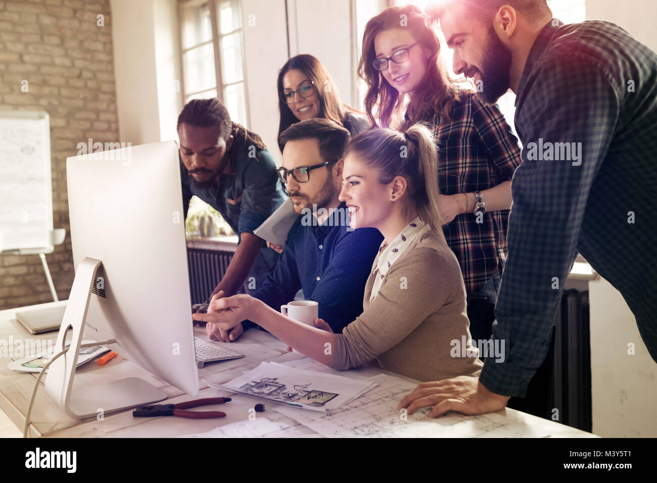Picture of architects working together in office Stock Photo