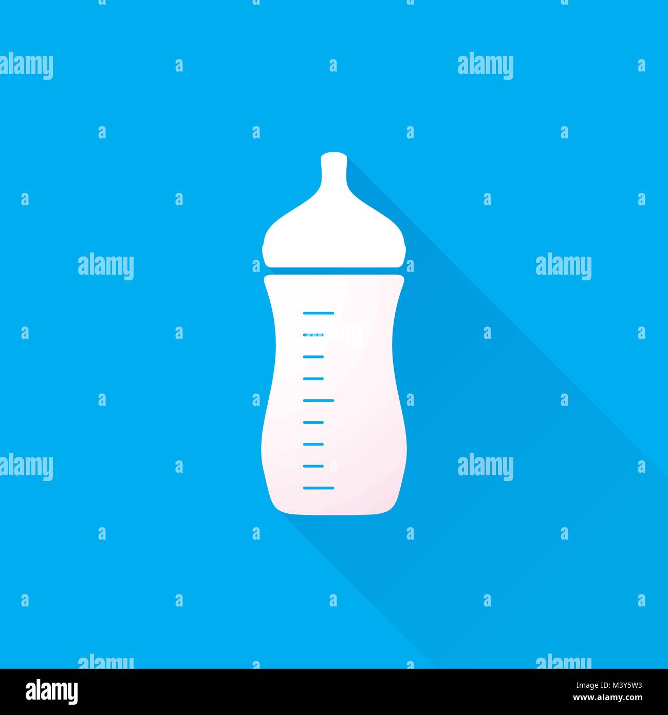 Baby bottle feeding breastfeeding on blue background Stock Vector Image